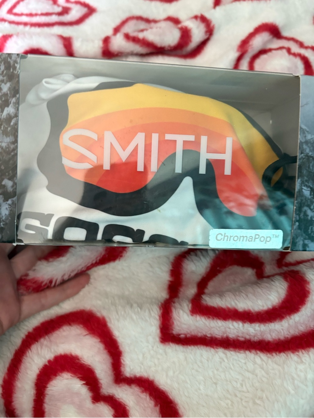 SMITH goggles with orange and yellow bag